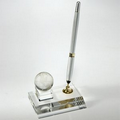 Optical Crystal Globe w/ Pen Set